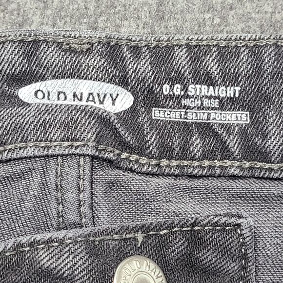 Old Navy Womens Jeans 12 OG Straight Grey Denim Pants Festival Party - Picture 5 of 9